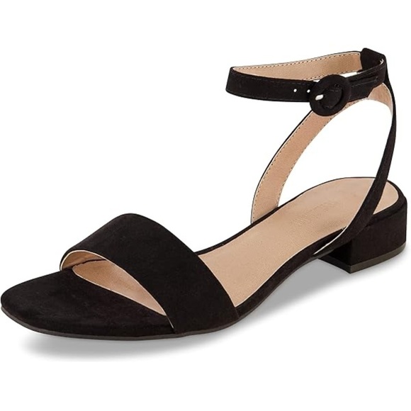 Elegant Black Women's Sandals block heel sz 8 - Picture 1 of 12